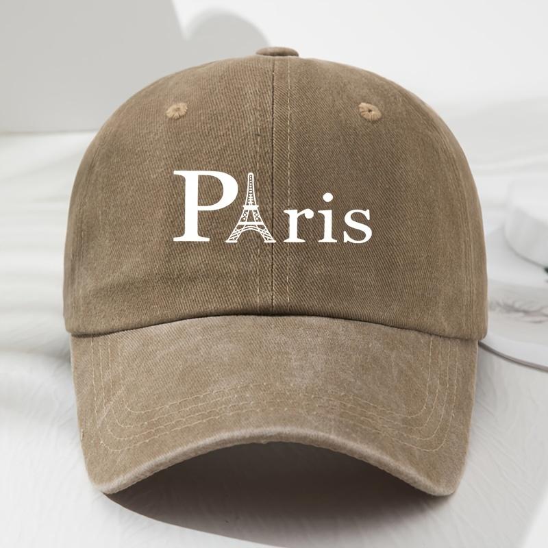 Paris Eiffel Tower Baseball Cap Polyester Vintage Style Adjustable Breathable Casual Outdoor Sun Protection Hat