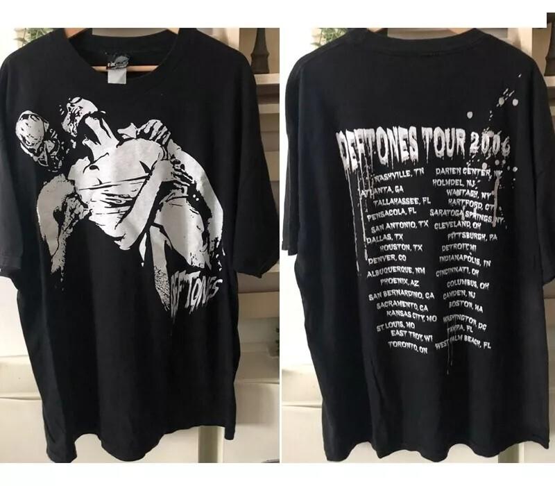 Deftones Тур 2006 2-сторонний Базовый Черный Унисекс Футболка с принтом S-5XL Унисекс Футболка XXXXL