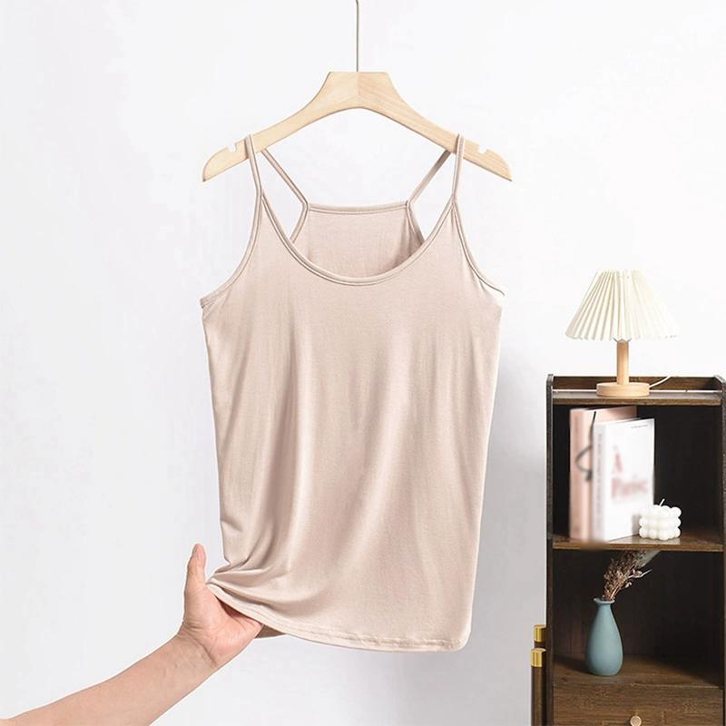 Γυναικείο Μονόχρωμο Αμάνικο Τοπ με Λεπτές Τιράντες