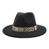 British Woolen Hat Women'S Spring Wide Brim Flat Top Retro French Top Hat Flat Edge Imitation Wool Jazz Hat Felt Hat