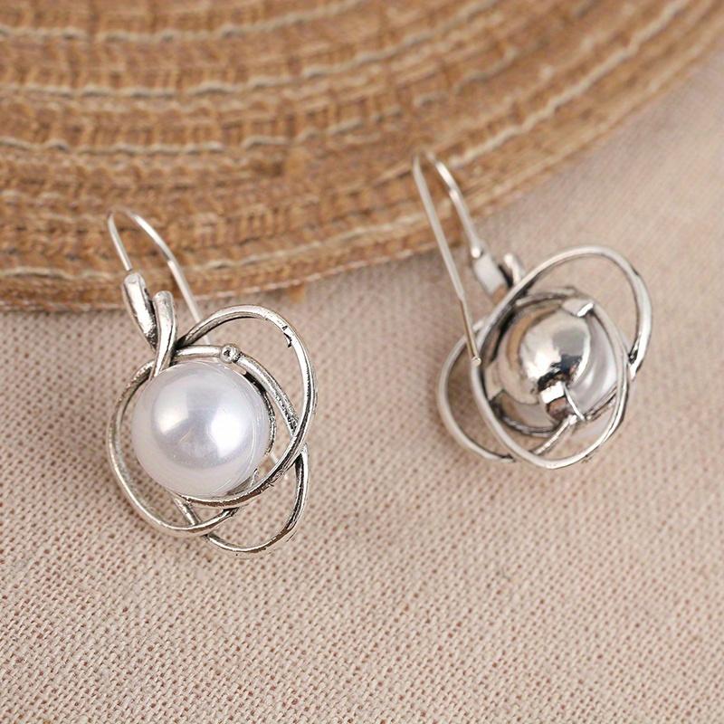 Gentle Irregular Oval Imitation Pearl, Geometric with Mini Small Temperament Earrings, Women Banquet Wedding Wear