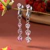 2pcs Cute Fake Belly Ring for Women - Pink CZ Heart & Butterfly Dangle Clip On Navel Rings, 304 Stainless Steel, Non-Pierced