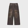 Style Mens Street Wasteland Distressed Jeans Trendy Pleated Loose Wideleg Trousers