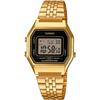 Casio LA680WEGA-1ER Standard Women's Quartz Digital Watch - Black Dial - Gold Stainless Steel Bracelet