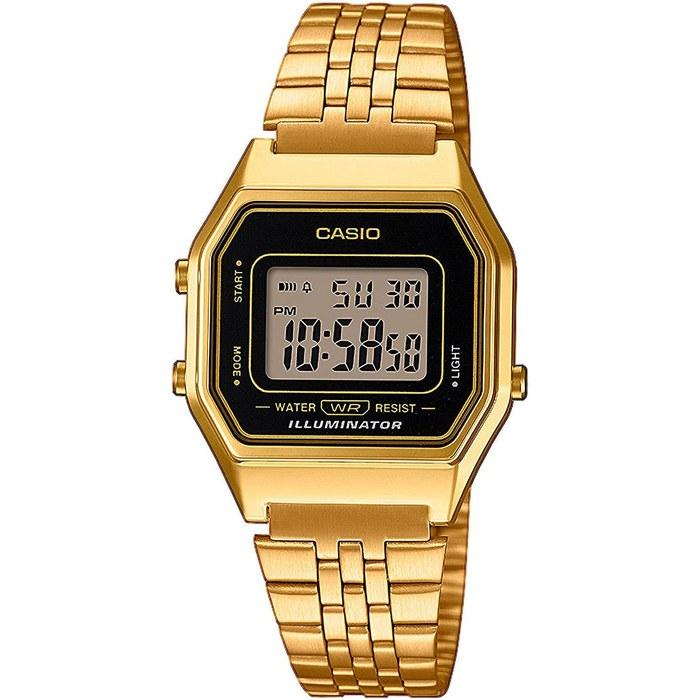 Casio LA680WEGA-1ER Standard Women s Quartz Digital Watch - Black Dial - Gold Stainless Steel Bracelet
