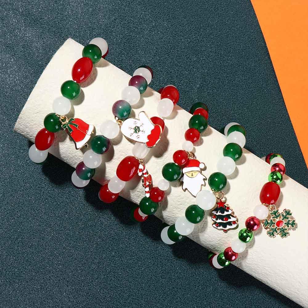 

Санта-Клаус Рождественский браслет в виде леденца Рождественский браслет из бисера в виде снежинки Рождественские украшения Рождество G