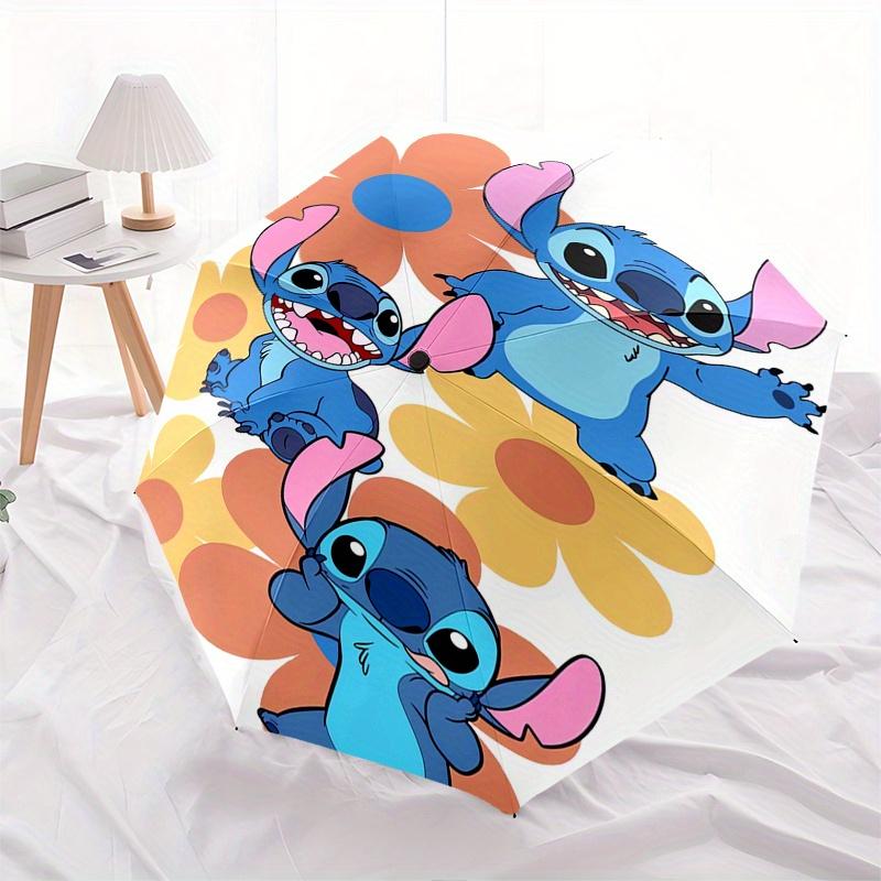 Stitch,Cartoon Themed Automatic Opening and Closing Folding Umbrella, Reinforced 8 Ribs, Compact Travel Design, Fashionable Folding Umbrella