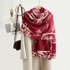 Autumn and winter high sense fashion imitation cashmere printed scarf college style sweet lady design sense outer shawl