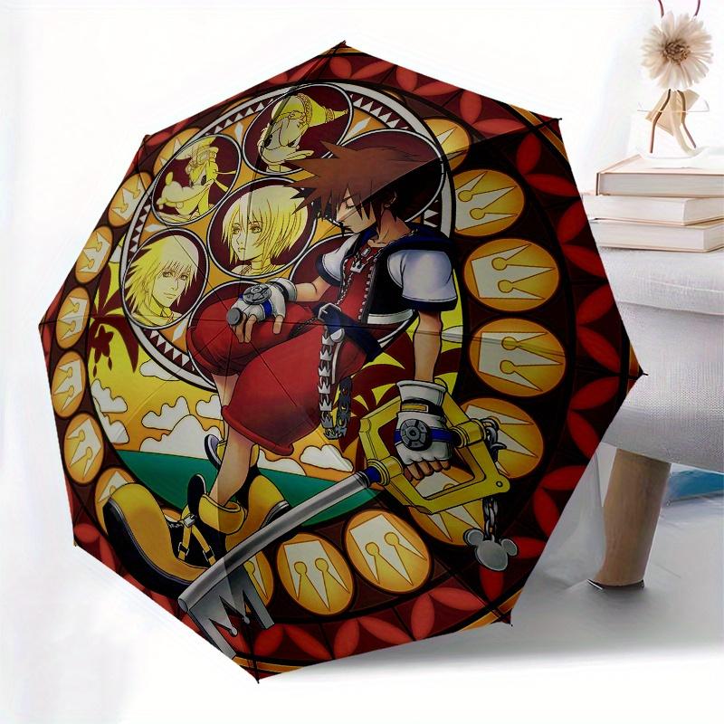 Keyblade Warrior Stained Art PrintUmbrella, Portable 3-Fold Compact Umbrella for Men & Women Gift