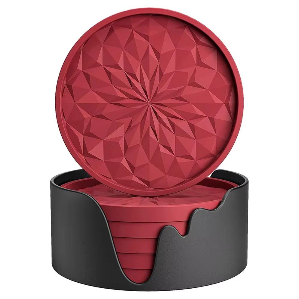 6/10Pcs Silicone Drink Coaster Set Tabletop Protection Tea Mats Placemats Cup Pads  Hotel Restaurant
