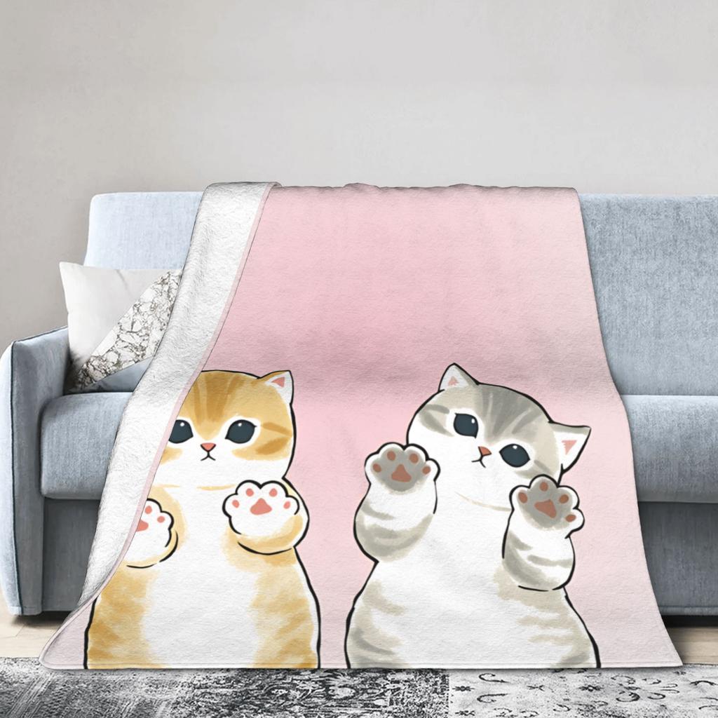 Mofusand Warm Soft Blanket Children Plush Throw Blanket Street Trend Couch Chair Flannel Bedspread Sofa Bed Cover