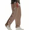 Erkek Spor Pantolonu, İpli Günlük Pantolon, Yürüyüş Pantolonu, Yan Düğmeli Pantolon