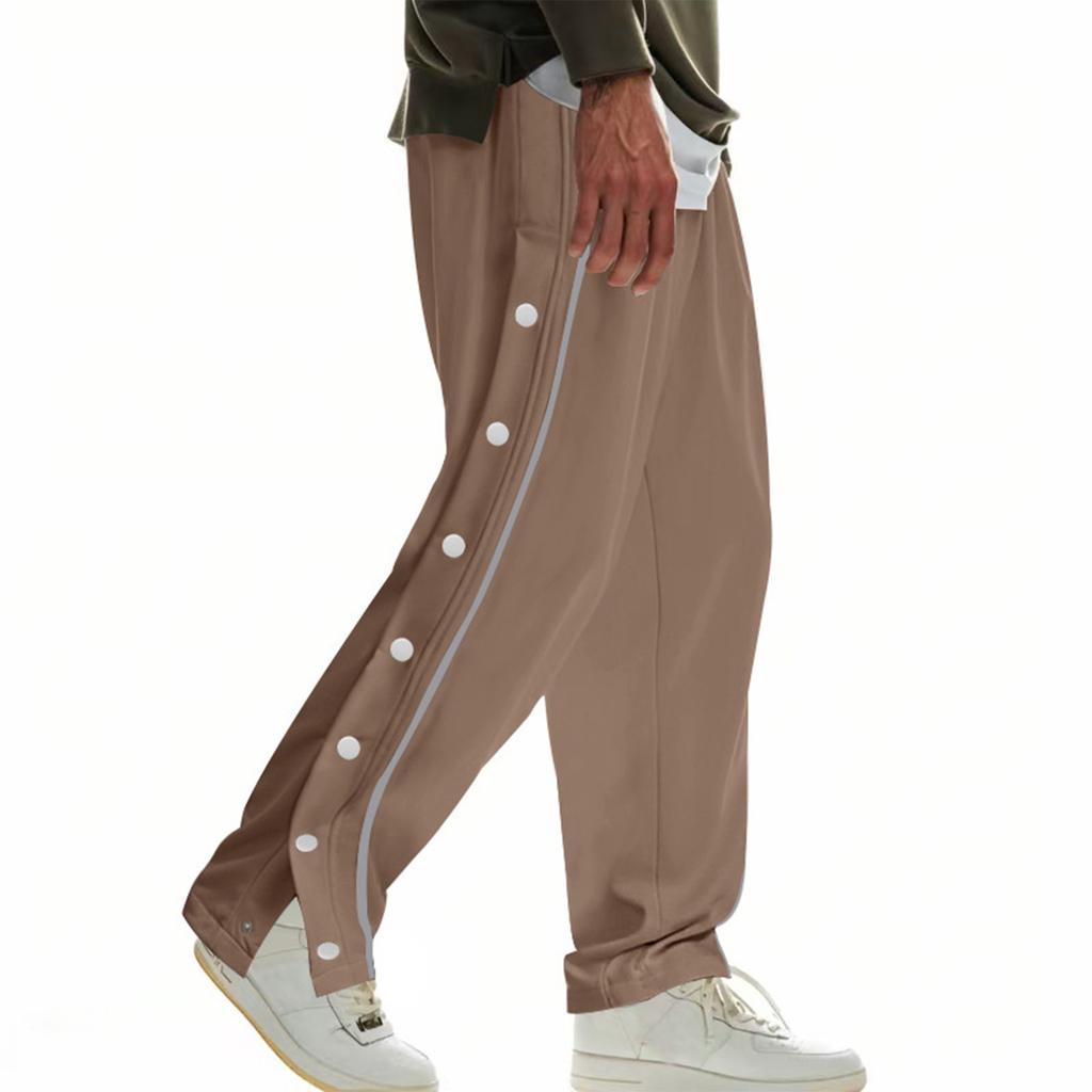 Erkek Spor Pantolonu, İpli Günlük Pantolon, Yürüyüş Pantolonu, Yan Düğmeli Pantolon