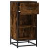 Sideboard in Smoked Oak Finish 35.5 x 35 x 76 cm Made of Engineered Wood and Metal
