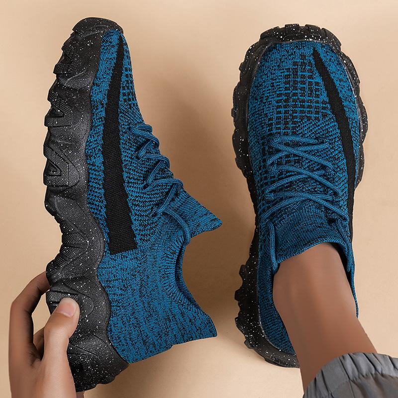 

Обувь мужская, дышащая, не вонючая, кроссовки, мужские модные носки, обувь Flyknit, повседневная обувь 44 темно-синий