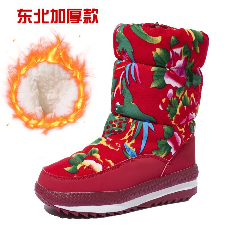 

Этнические снежные и зимние ботинки, Женские ботинки на флисе и с утолщенным хлопком, Теплые хлопковые ботинки, Женская уличная обувь, Новый зимний стиль 36
