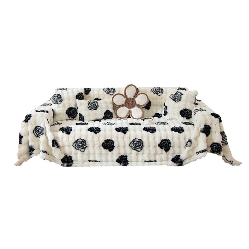 Thickened Gradient Color Plush Sofa Towel Non-Slip Plush Warm Cushion Winter New Plush Sofa Cover Cloth