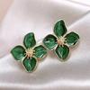 1Pair Temperament Simple Dropped Glaze Flower Stud Earrings For Women Girl Vintage Romantic Earrings Jewelry Accessories Gifts