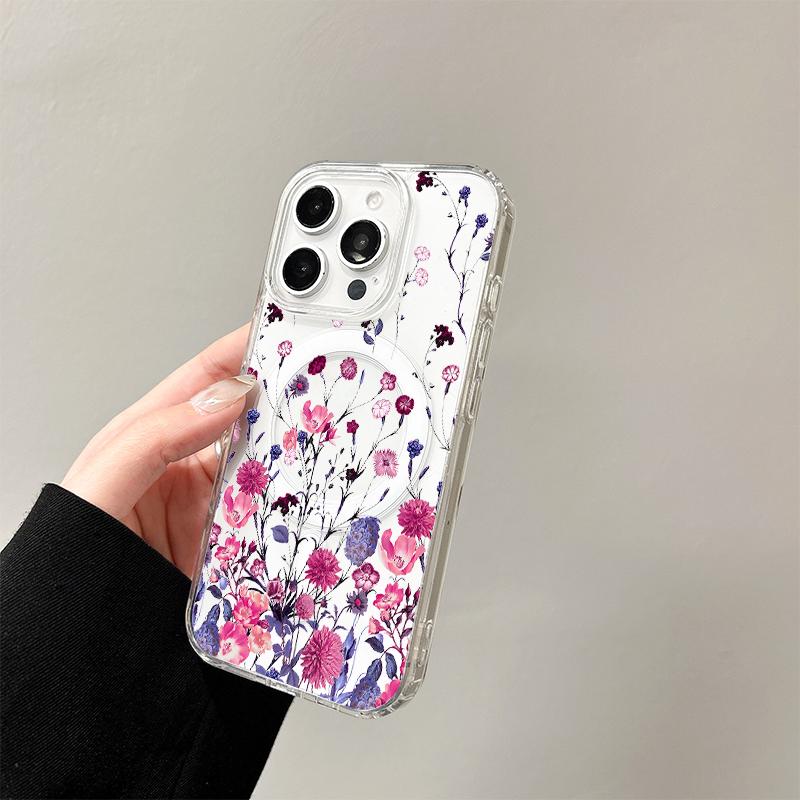 Boho Floral Bouquet Magnetic Case for Samsung Galaxy S26 S25 Edge S24 S23 Ultra Plus FE A57 A56 A55 A54 A36 A35 A17 A16 Cover