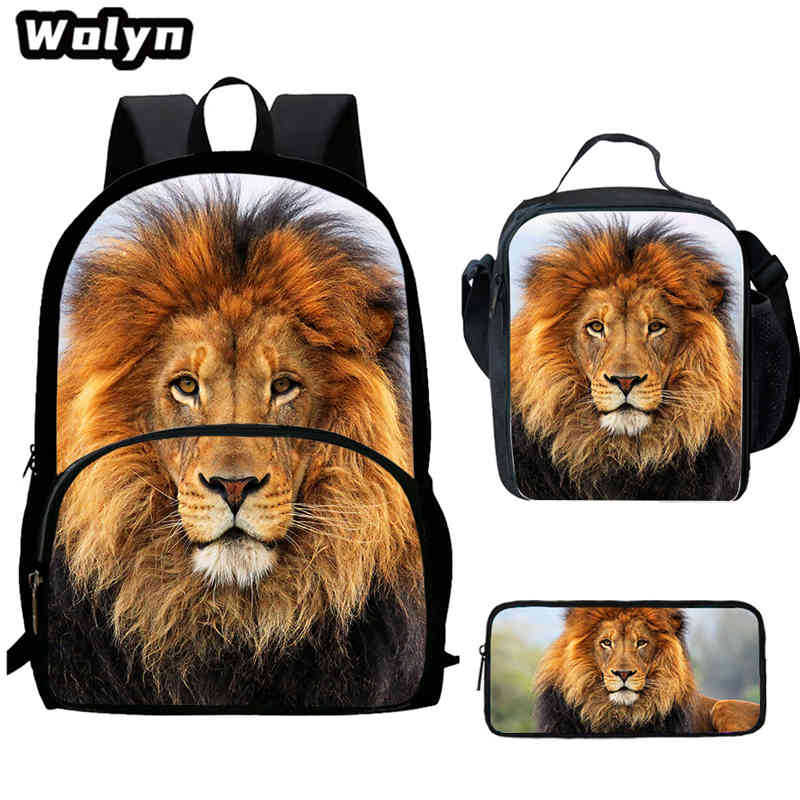 Lion King Schoolbag High Definition Printing Multi-Function Cross-Border Burden Reduction Large Capacity Backpack