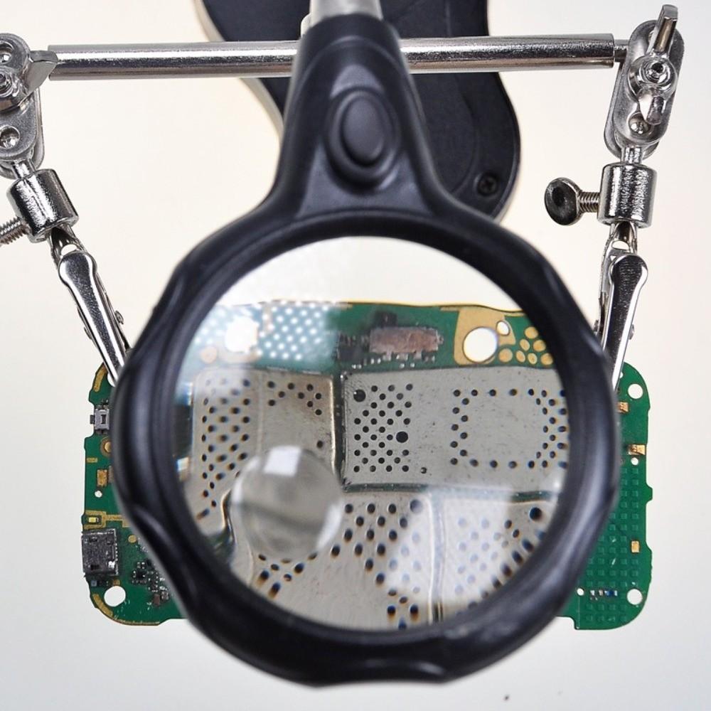 Desktop Welding Auxiliary Clip Magnifier LED Magnifying Glass Soldering Iron Stand