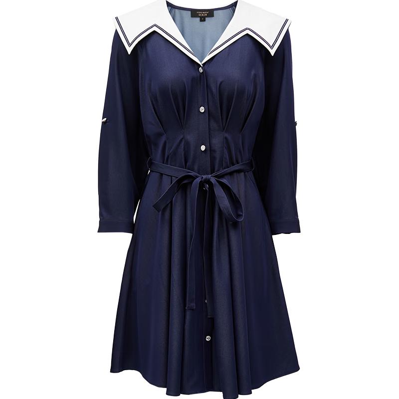 

VEROMODA Women s Sailor Collar Denim Shirtdress XS