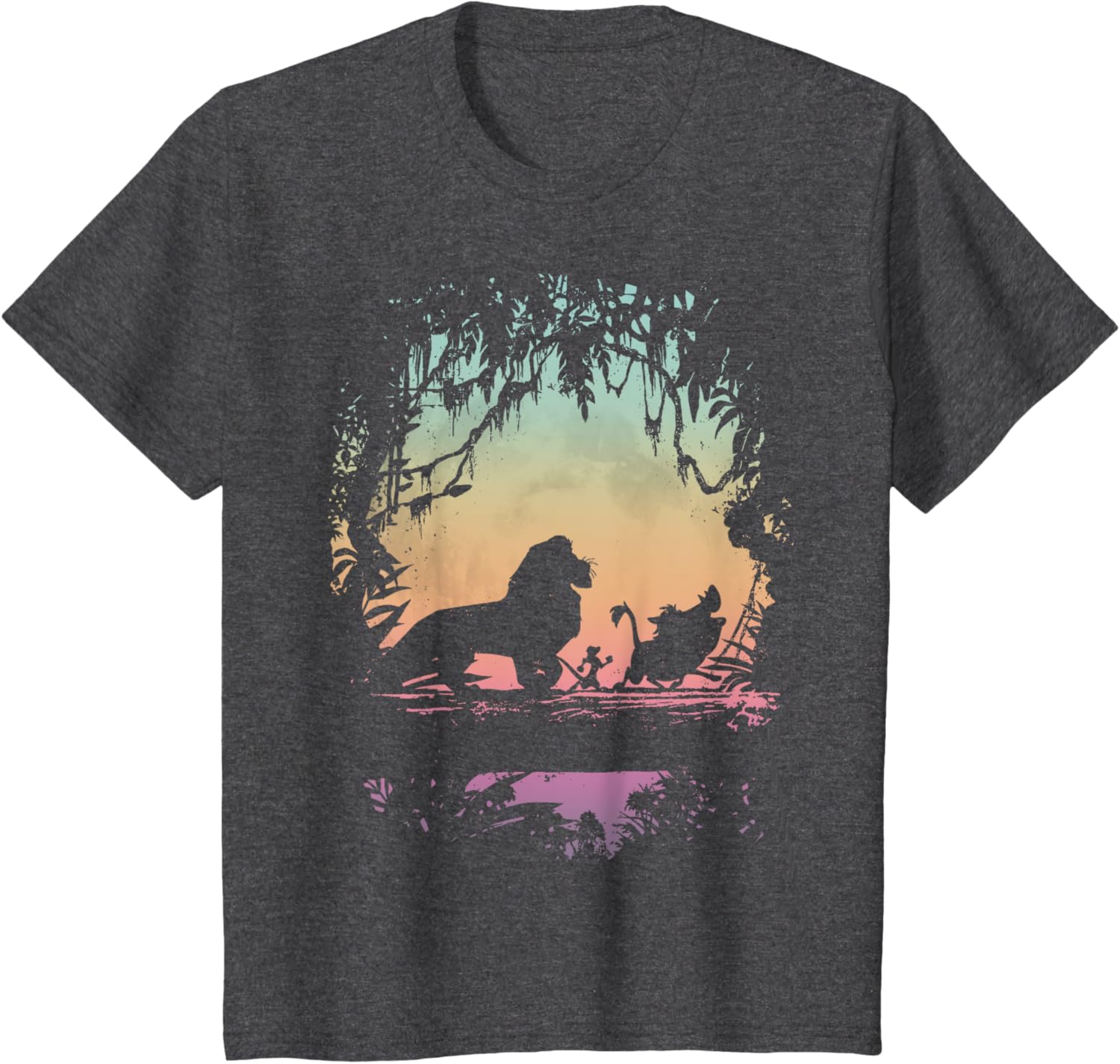 Hot Fashion Casual Disney Lion King Gradient Jungle Trio Graphic T-Shirt T-Shirt S-4XL Summer XXXL