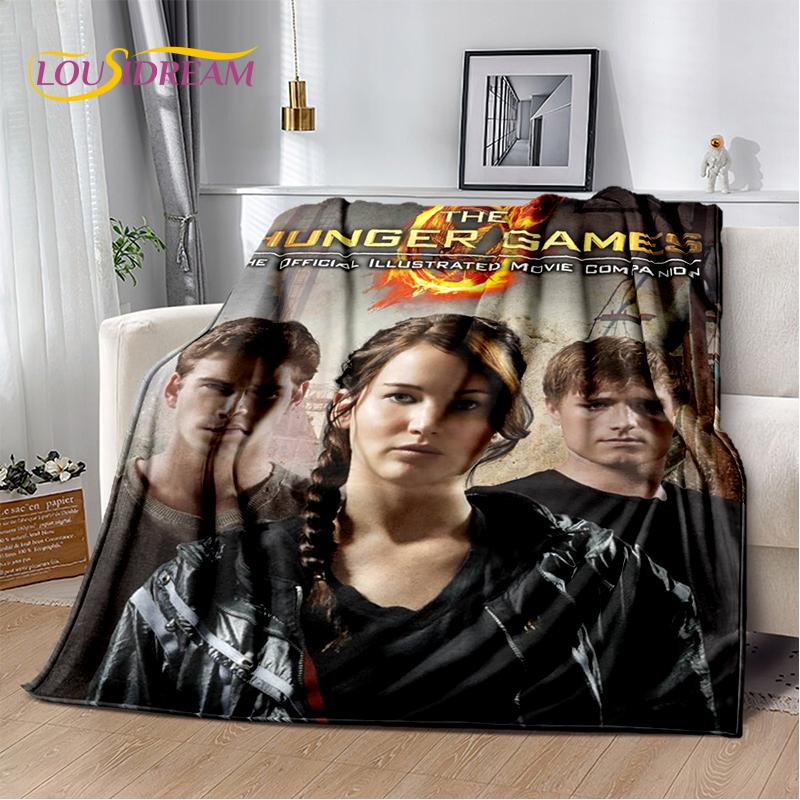 3D Dřevěná deka s postavou lukostřelce z filmu Hunger Games, měkká flanelová deka na postel, do ložnice, na pohovku, na piknik, přehoz na přikrytí venku