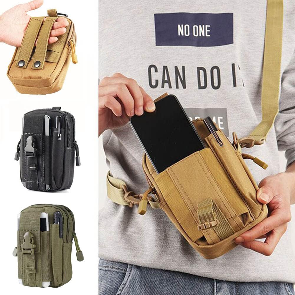 Tactical Phone Pouch, Cell Phone Holster Pouch, Multipurpose EDC Belt Bag, Belt Purse with Cell Phone Holster Holder for Workout Hiking Camping