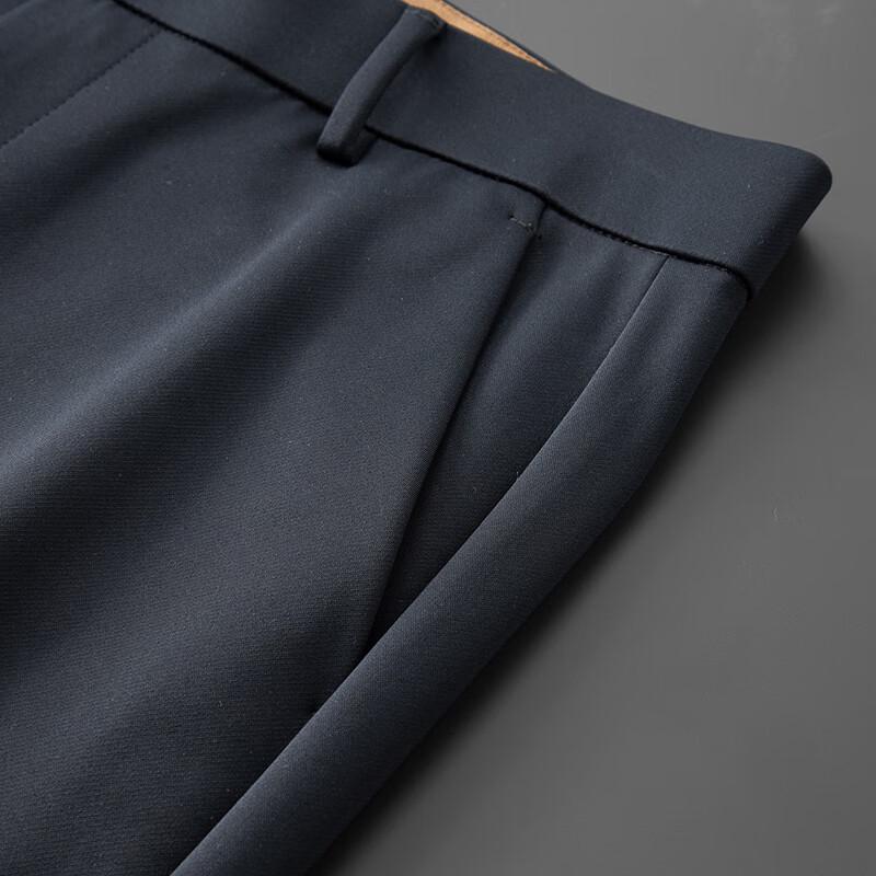 Dibenze Men's Plus Size Elastic Business Casual Straight Leg Trousers