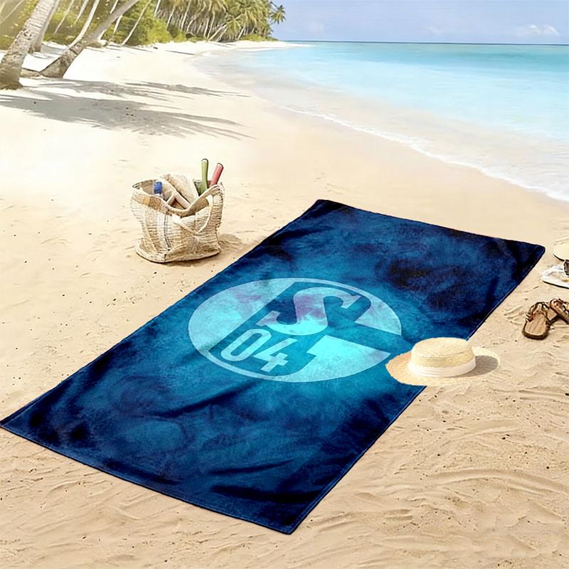 Asciugamano da Spiaggia Stampato FC Schalke 04, Asciugamano Grande Morbido ad Asciugatura Rapida per Spiaggia Campeggio Nuoto