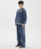Matile Vtg Washed Half Zip Sweatshirt / Navy