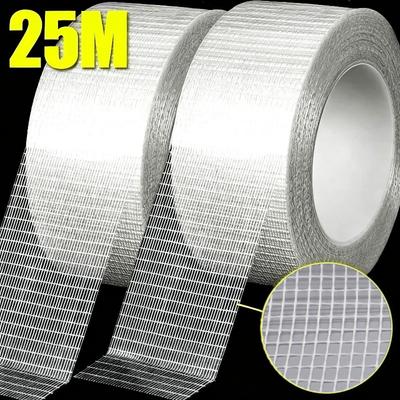 Self-Adhesive Fiber Mesh Tape, Alkali Resistant Grid Cloth for Wall Crack Prevention & Repair, Gypsum Wall Reinforcement Tape