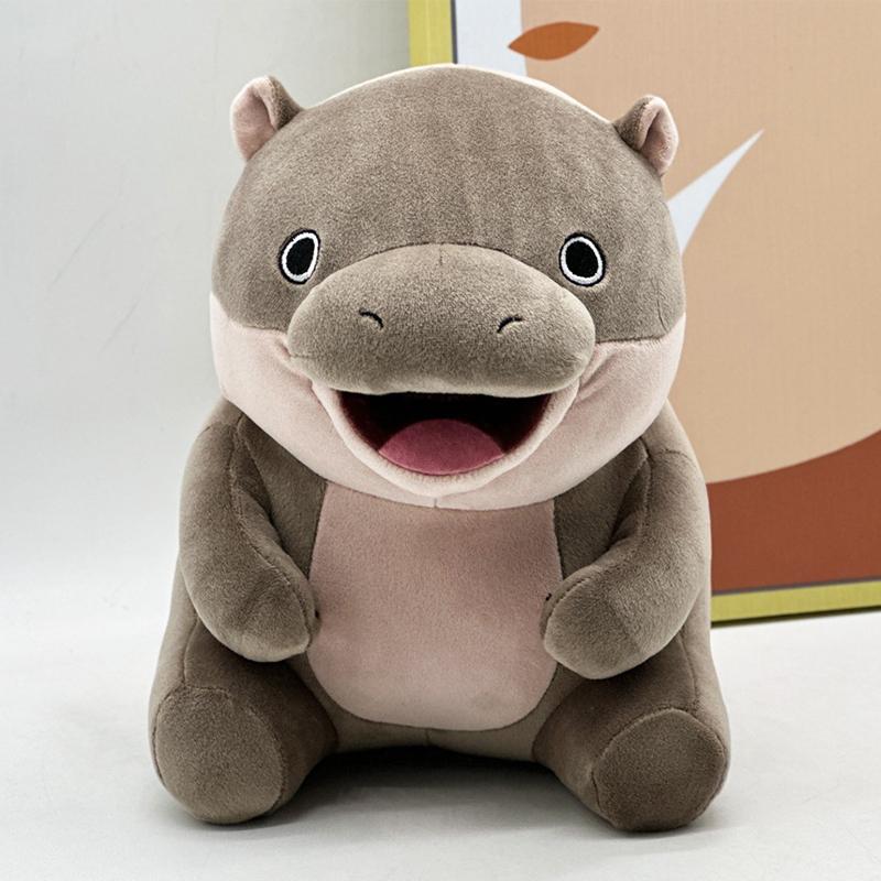 

Moo Deng Hippo плюшевые игрушки милые мягкие набивные подушки мультяшный бегемот подушка домашний декор куклы для детей подарок