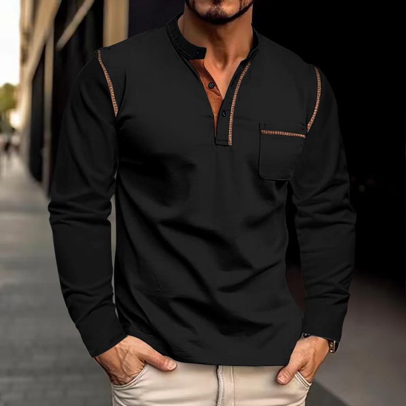 New Versatile Daily Business Spring And Autumn Men'S Men'S Standing Collar Long Sleeved Casual Outdoor Hoodie Jacquard Knitted Sweater