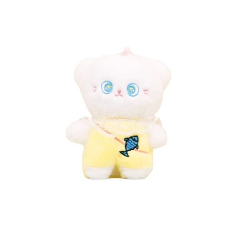 Adorable Plush Toy Cat Keychain With Short Plush And Pp Cotton Stuffing