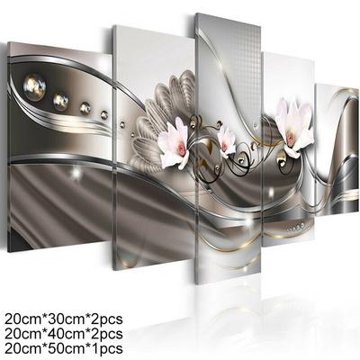 5Pcs Modern Flower Canvas Painting Wall Art Wall Paintings Modern Living Room Print Wall Art Canvas Painting Home Decoration