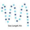 2pcs 1set Paper Star Banner Garlands 4M Birthday String Chain Banner Ornaments Curtain Wedding Party