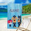 1pc Sheriff Labrador2 Beach Towel with Custom Name, Beach/Swimming/Bath/Picnic/Camping Towel, Suitable for Seaside Beaches