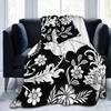 Halloween Bat Flower Throw Blanket Ultra Soft Cozy Warm Fleece Blankets Portable Lightweight Flannel Blanket for Bed Sofa