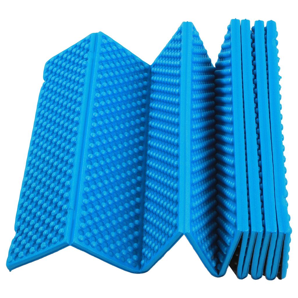 Double Egg Crate Sleeping Pad Foldable Thickened Foam Sleep Mat for Outdoor Camping 186x57CM Blue