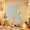 VIKAMA Cartoon Dog Cute Background Cloth Ins Style Room Decoration Tapestry Dormitory Rental Room Wall Cloth Wallpaper Decor