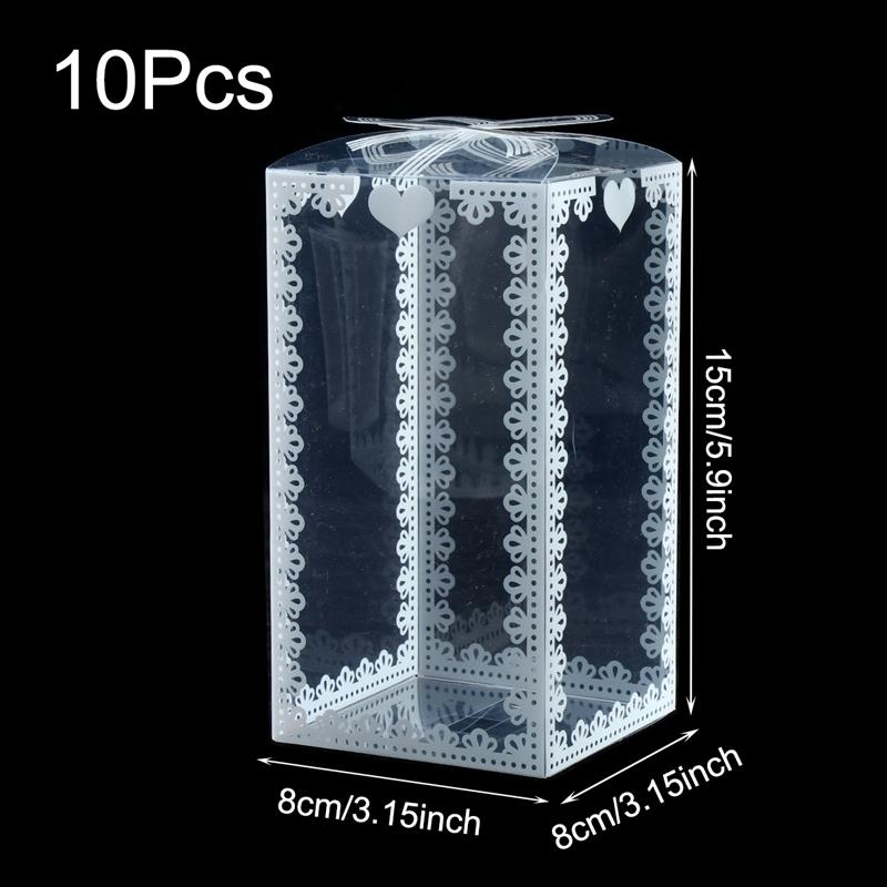 

10 шт., прозрачная коробка из ПВХ, коробка для дня рождения, свадьбы, дня Святого Валентина, упаковка для торта, шоколадные конфеты, драже, вечерние подарочная коробка для мероприятий Other