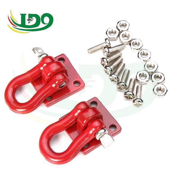 Premium Quality 2 Pcs Red Climbing Trailer Hook Buckle For 1/10 D90 Axial Scx10 Rc Cars