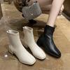 Fashion Elastic Socks Boots Women Ankle Boots Women Pumps Heel Thicks  Heel Square Toe Short Boots Retro 2025 New Women Shoes