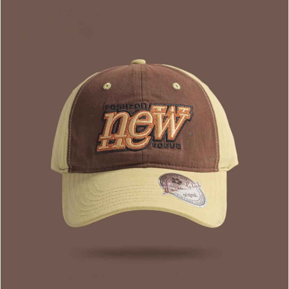 

Vintage Cotton Mesh Baseball Cap for Men Women, Embroidery Letter & Color Block Design, Breathable Casual Outdoor Hat Adjustable коричневый