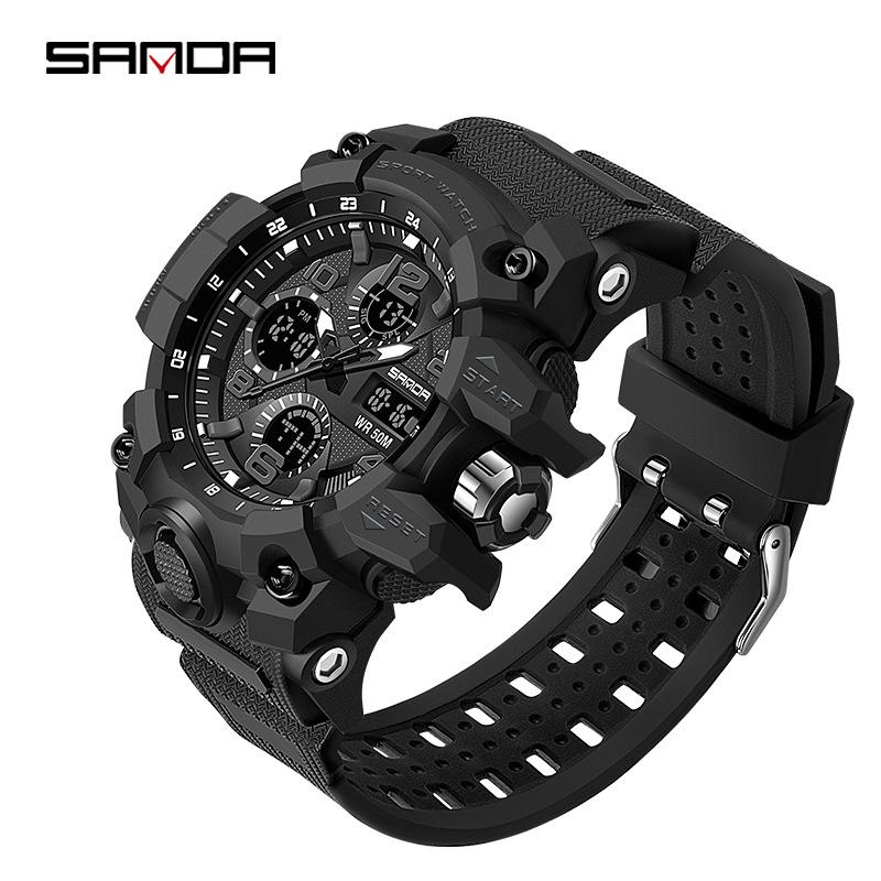 Sanda Youth Fashion Luminous Waterproof Shockproof Alarm Men's Watch