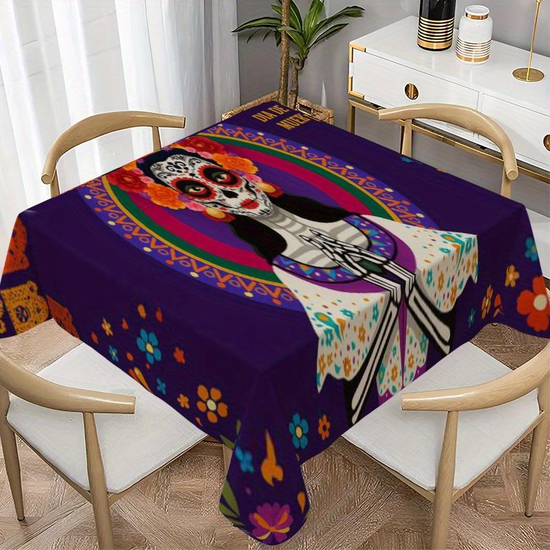 Mexican Folk Art Rectangle Table Cloth for Table Decor Kitchen Dining Waterproof Reusable Tablecloth for Tables Dining Room