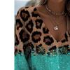 New Women's Vintage Western Pattern Printed V-neck Shirt, Suitable for Summer Vacations and Outdoor Gatherings