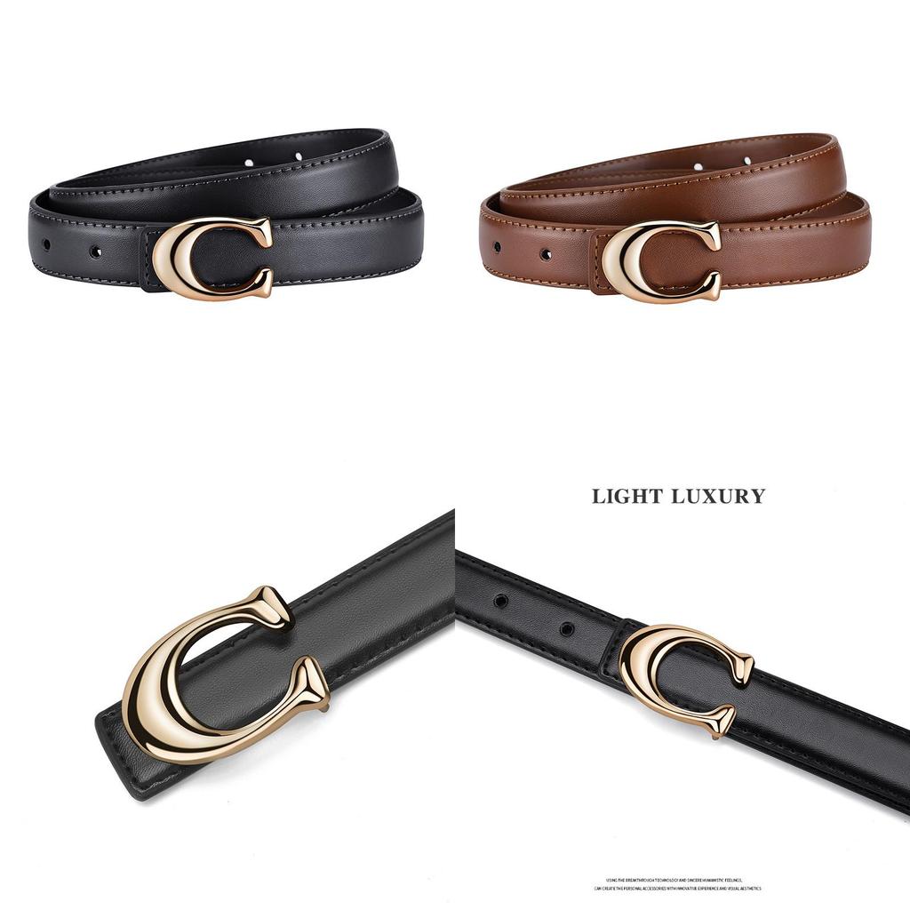 Leather Premium Pu Women Belt With Alphabet Alloy Closure For Casual Office Or